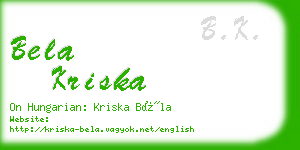 bela kriska business card